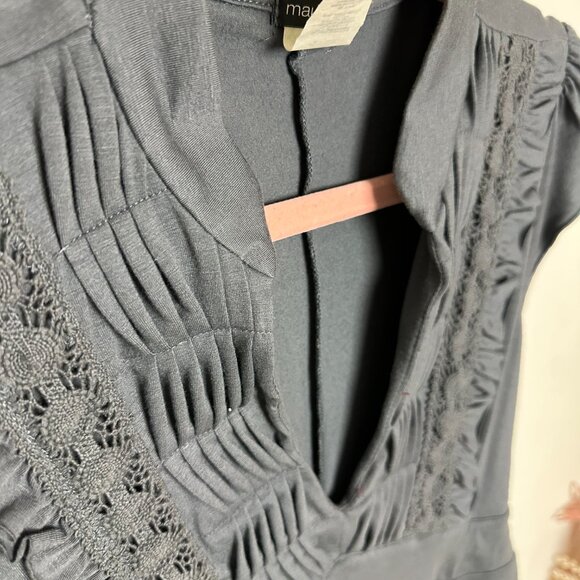 Maurices Grey Dress with Crochet Detail (XL) - Picture 2 of 4